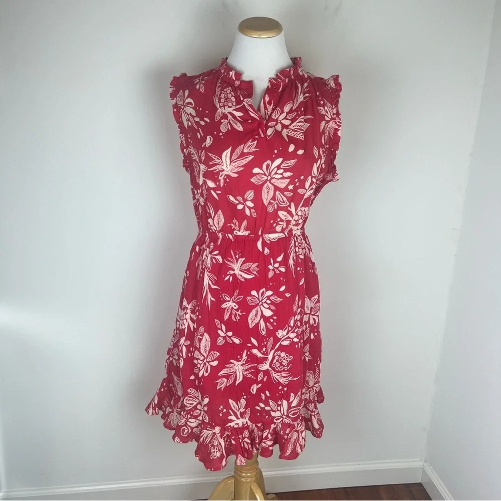 & Other Stories Red Floral Dress Size 8